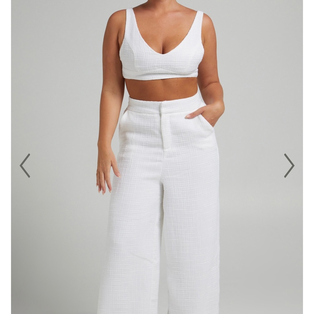 ADELAIDE TWO PIECE WIDE LEG SET IN WHITE